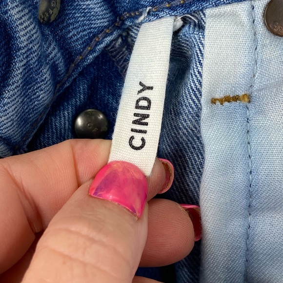 GRLFRND Cindy Buttonfly Highrise Psychedellic Shack Denim Distressed Sho… - Picture 7 of 14